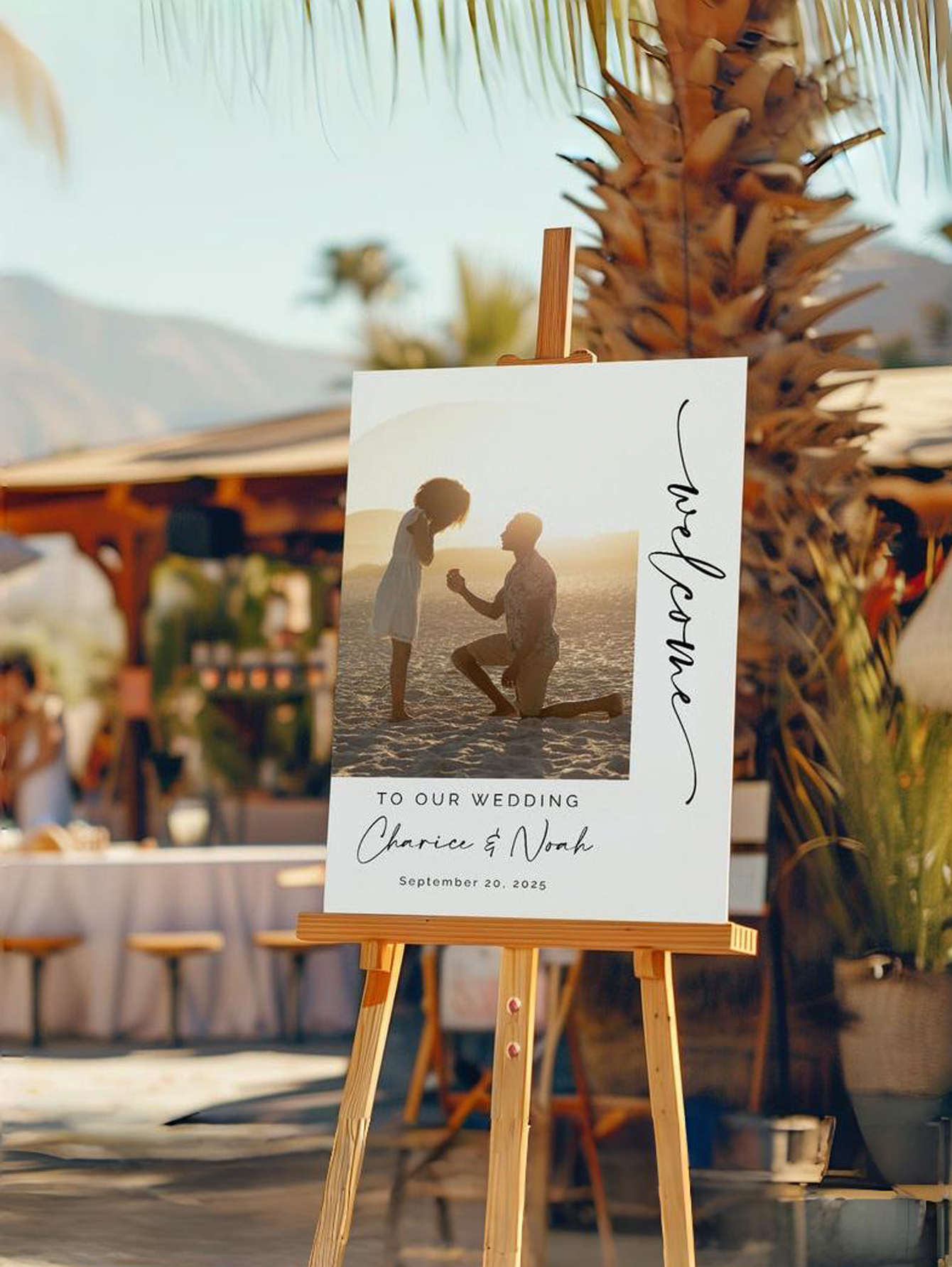 Photo Welcome Sign PVC Outdoor Wedding Directional Sign